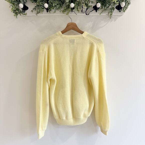 vintage Cardigan butter yellow Button Down Sweater Size M - Picture 3 of 4